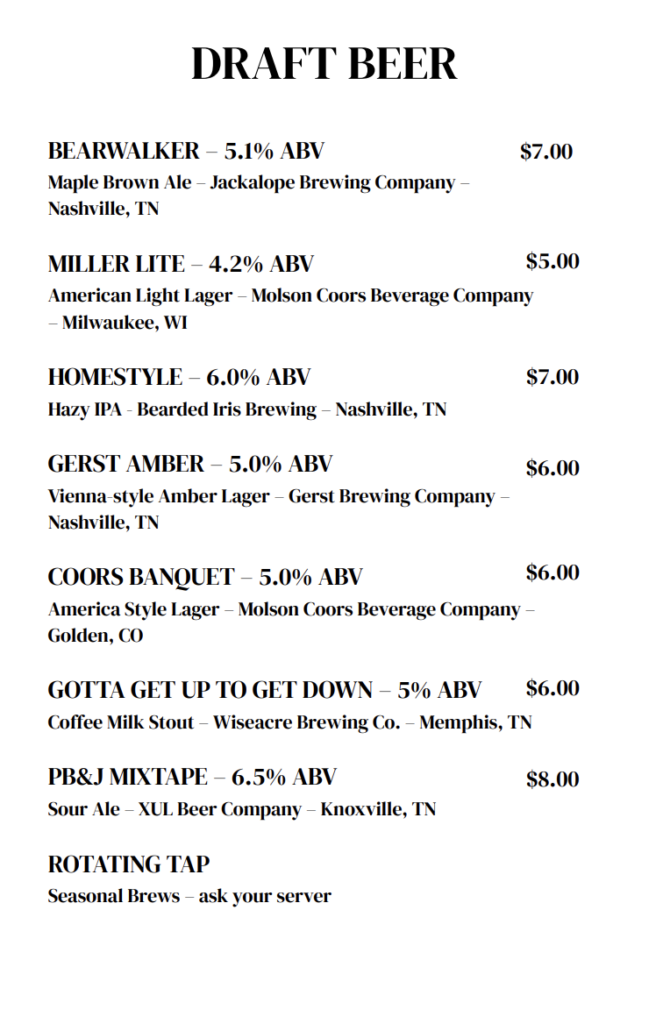 draft beer